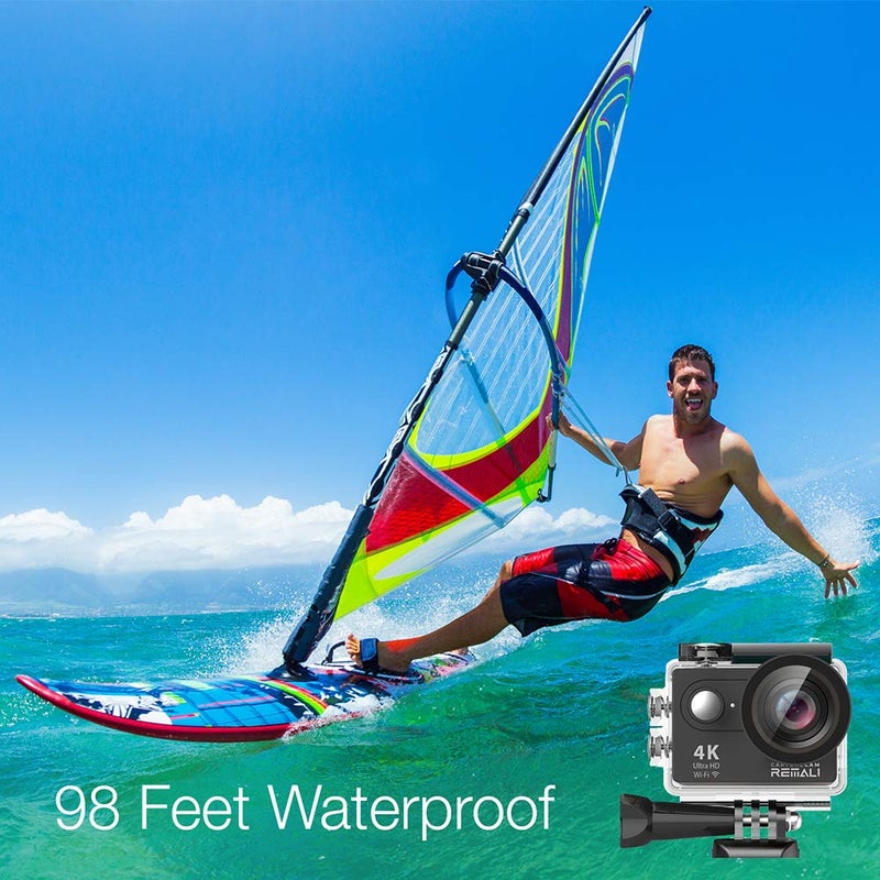 REMALI CaptureCam 4K60FPS Waterproof Action Camera 21-Piece Complete Kit and 3 Batteries â€” Amazing Family Sports Camera That Captures Best Moments â€” Great for Baseball, Fishing & Travel Adventures - Image 4